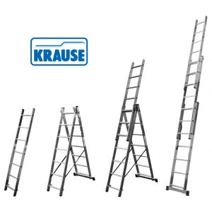 Алюминиевая трехсекционная лестница Krause Tribilo 3х9 129673/120601