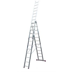 Алюминиевая трехсекционная лестница Krause Corda 3х12 010445