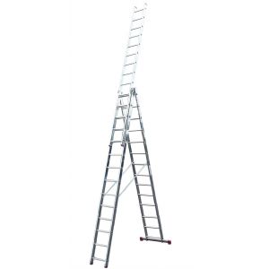 Алюминиевая трехсекционная лестница Krause Corda 3х14 010452